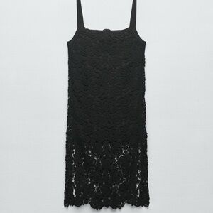 Zara Elegant Black Knit Dress brand new